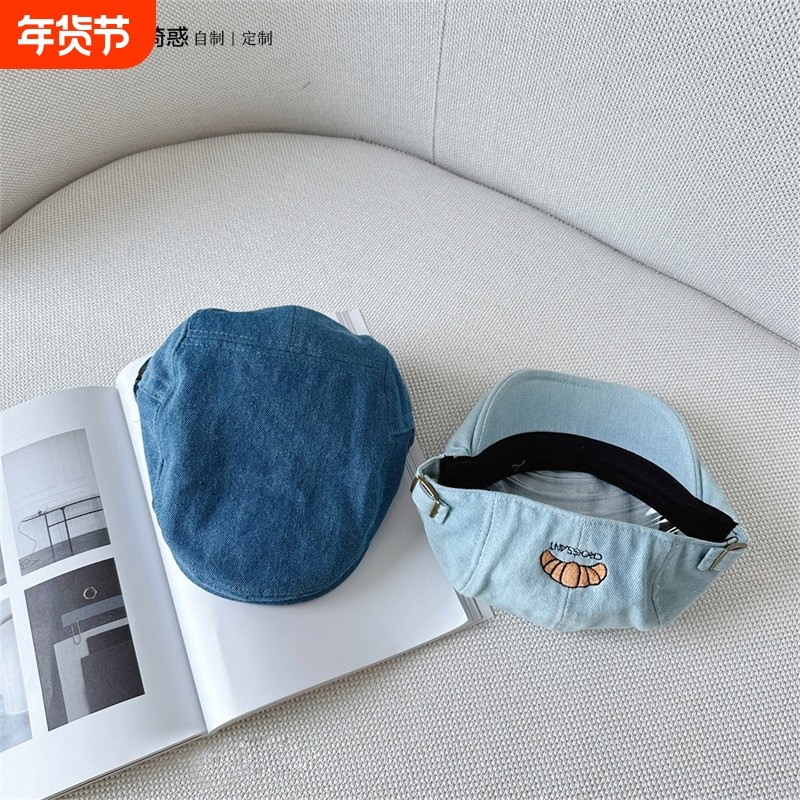【LH】日系潮流儿童牛仔前进帽刺绣设计百搭可反戴可爱休闲宝宝鸭
