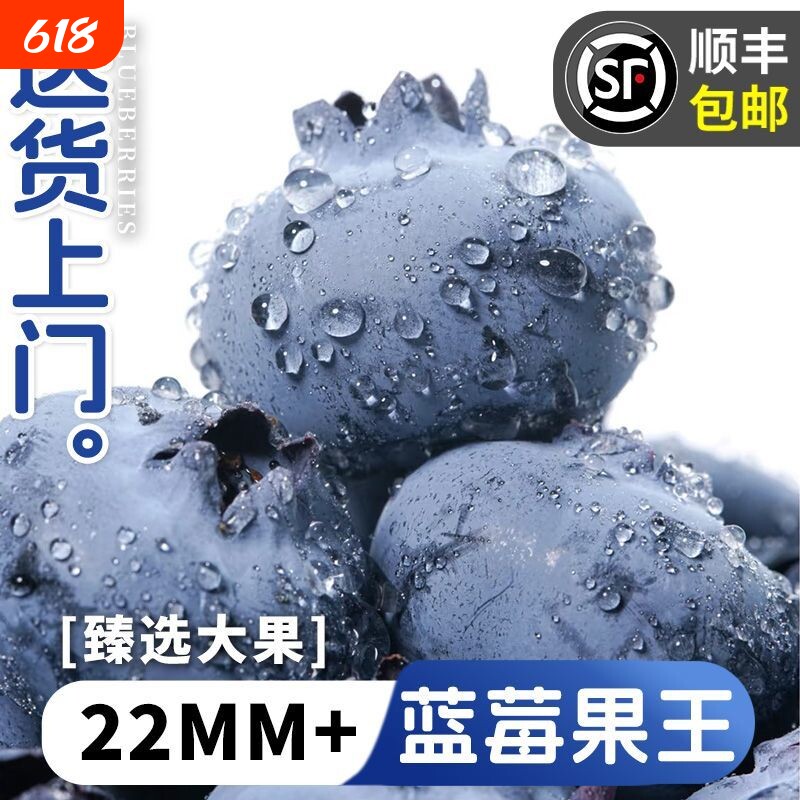 云南蓝莓新鲜22mm+特大果花香当季国产水果孕妇一整箱顺丰包邮