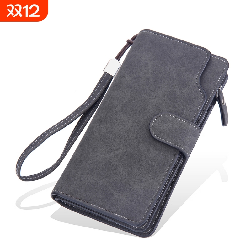 长款卡包男钱夹拉链搭扣皮夹大容量手拿包多卡位手机一体男士钱包