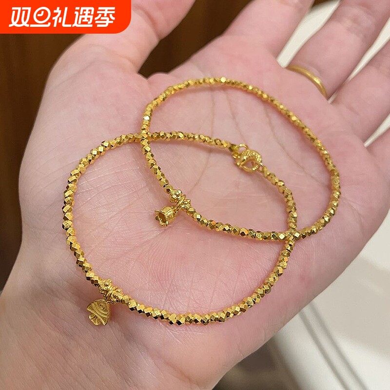 碎金小黄鱼铃兰花手链小众设计感简约时尚百搭个性高级蹦迪珠手镯