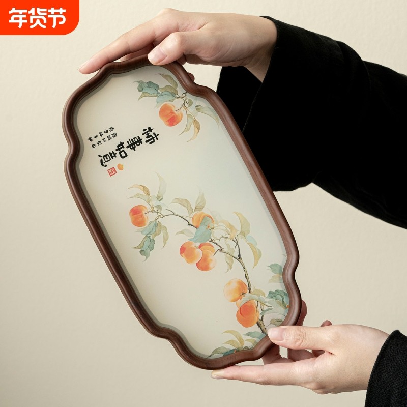 家用小型玻璃托盘复古新款玻璃小型复古花窗茶具干泡台长方形茶盘,餐饮具,茶道/零配,淘宝优惠券,粉丝福利购,淘宝优惠卷