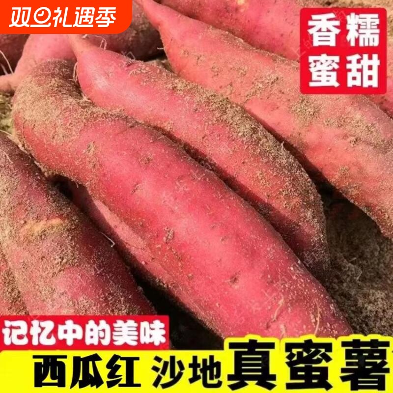 西瓜红蜜薯新鲜沙地番薯带箱1-9斤农家自种糖心红薯地瓜蔬菜整箱