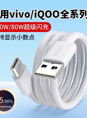 适用vivo数据线X200pro/X100快充X80/X90超级闪充iQoo13/12/11/10/9手机充电线S19/S18/typec充电器线2米120W