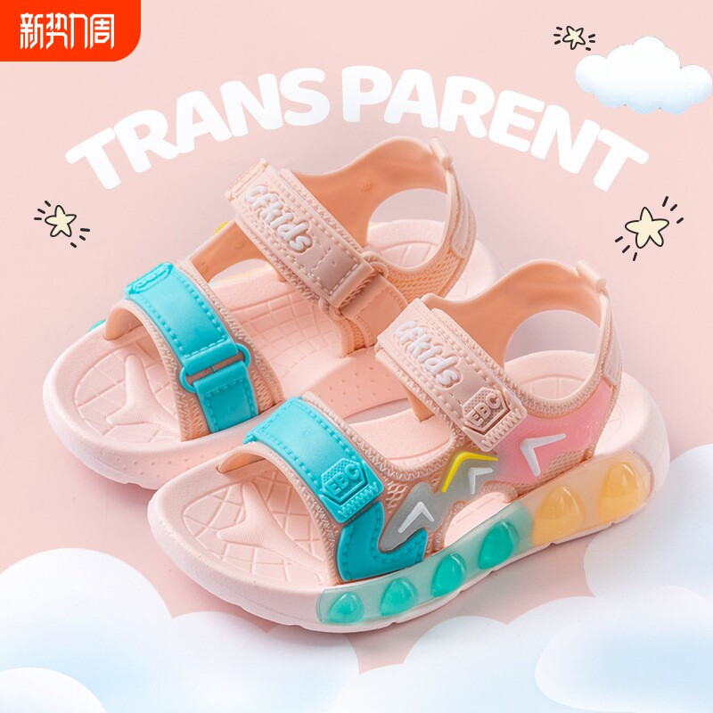 儿童凉鞋2026新款夏防滑软底女孩中大童魔术贴小童鞋沙滩凉鞋