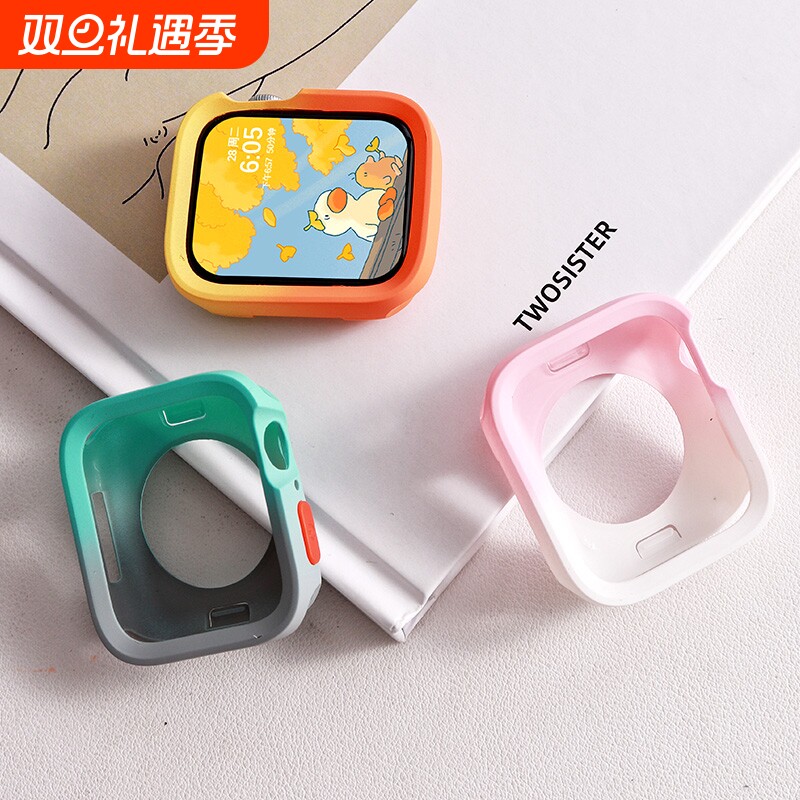 适用苹果手表S10半包直边保护壳applewatch9新款升级S