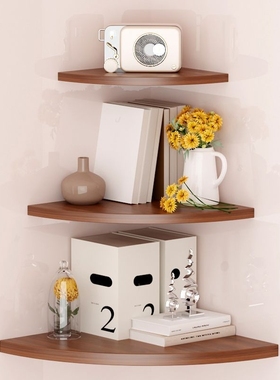 墙角角柜转角置物架靠墙边三角窄柜子卧室收纳储物柜扇形拐角书架