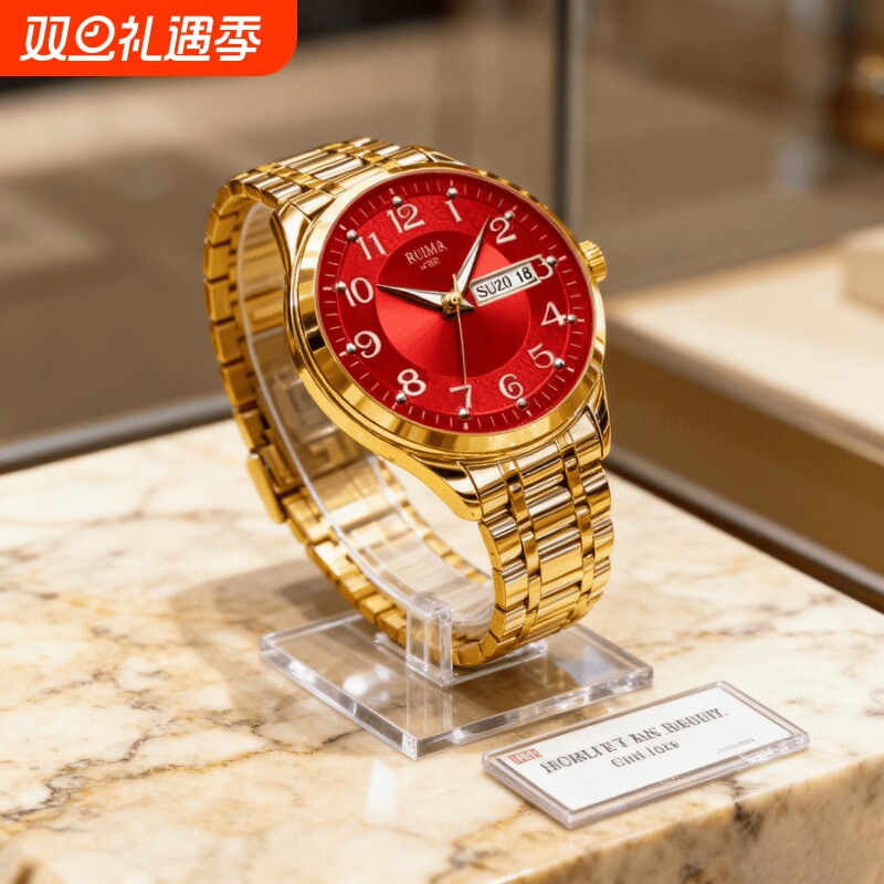 手表男全自动非机械表钢带男款商务防水石英腕表正品名牌镂空男士