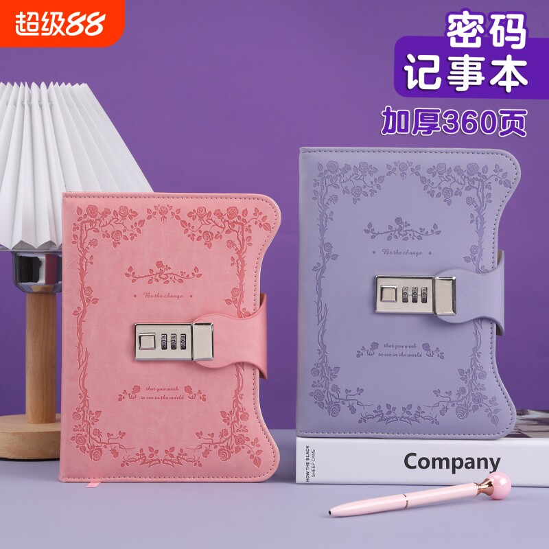 少女心复古锁密码日记本图片