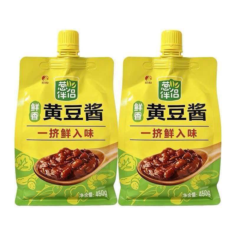 欣和葱伴侣鲜香黄豆酱家用炸酱面下饭炒菜调味酱拌面450g挤挤装图片