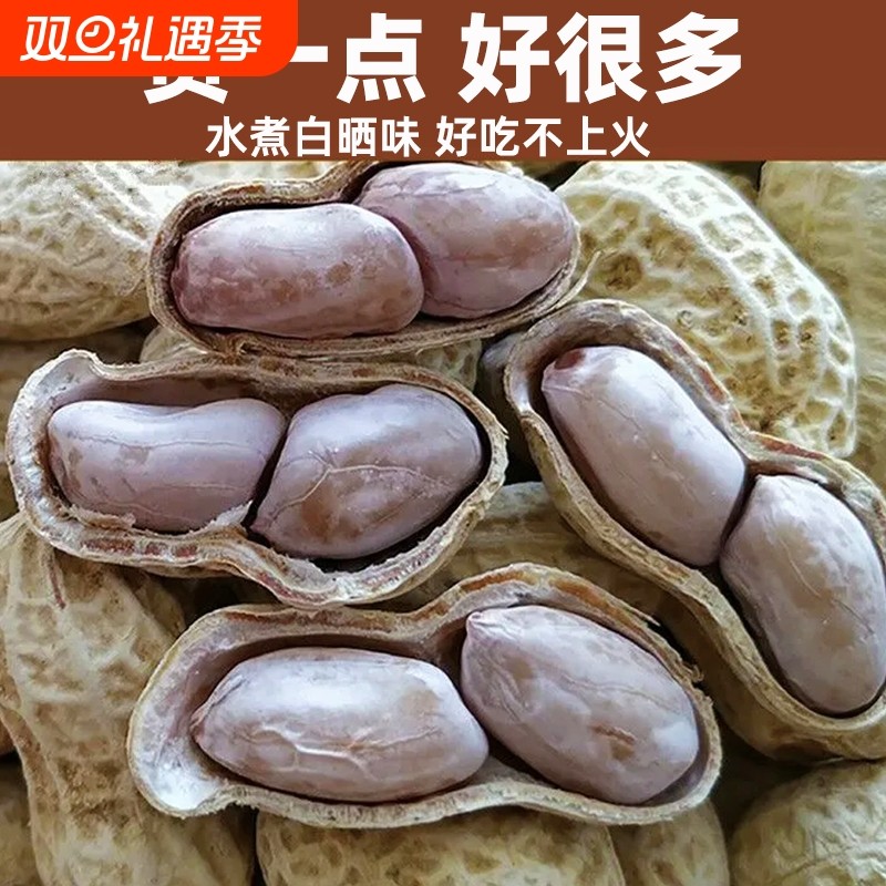 新货水煮白晒咸干花生蒜香五香农家多味带壳花生米坚果炒货零食品