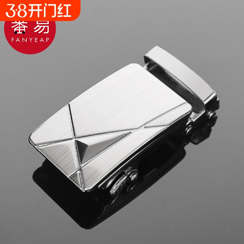 皮带扣AC1sn0-腰带头卡扣皮带头卡扣配件简约单钻银色扣头