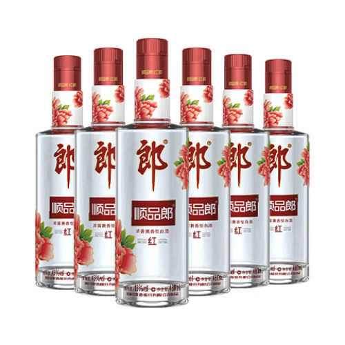郎酒红顺45度白酒480ml*6瓶光瓶酒新顺品酱香型浓香高粱兼香型