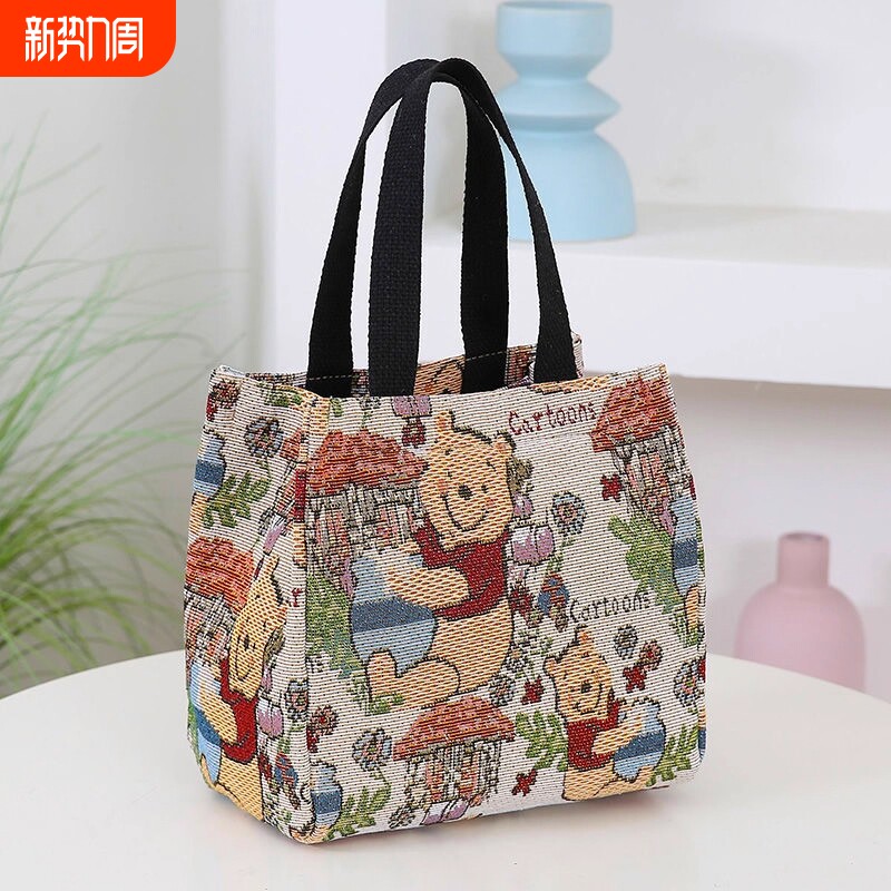 加厚帆布包手提耐磨外出防水大容量饭盒拎包上班手提袋手拎时尚