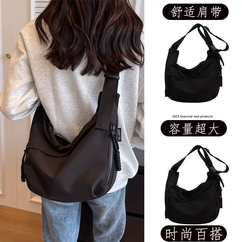 牛津布包包斜挎包女2023新款休闲单肩包大容量上课通勤帆布饺子包,箱包皮具/热销女包/男包,通用款女包,淘宝优惠券,粉丝福利购,淘宝优惠卷