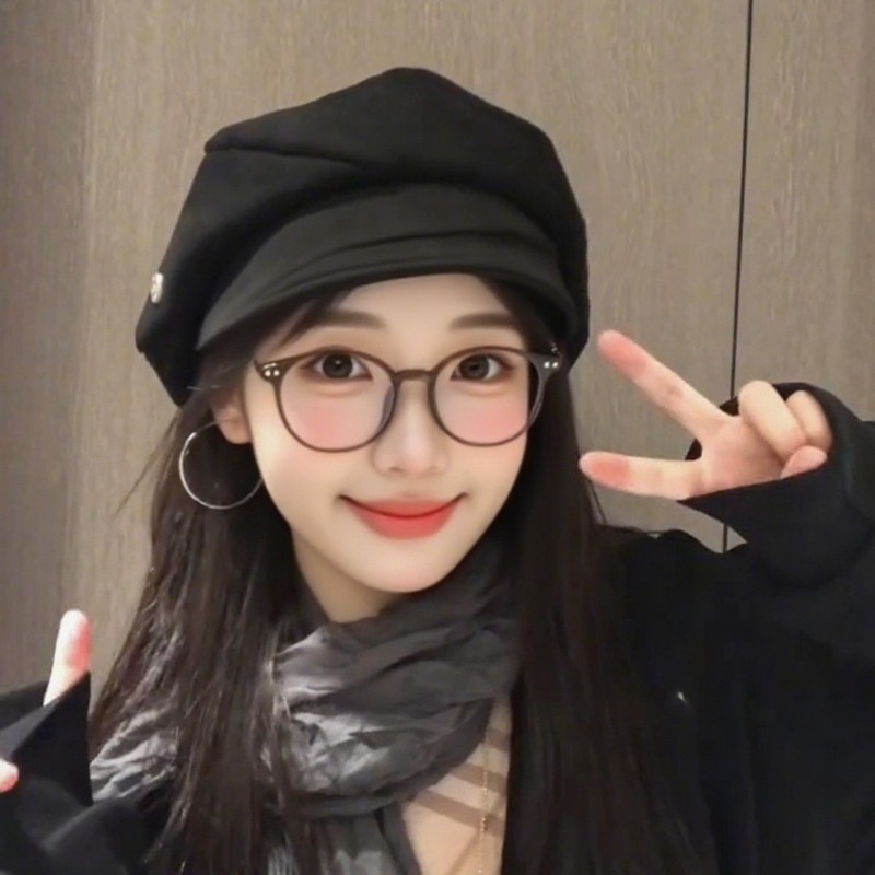 黑色复古高级感褶皱贝雷帽女秋冬季百搭显脸小报童画家八角帽子潮