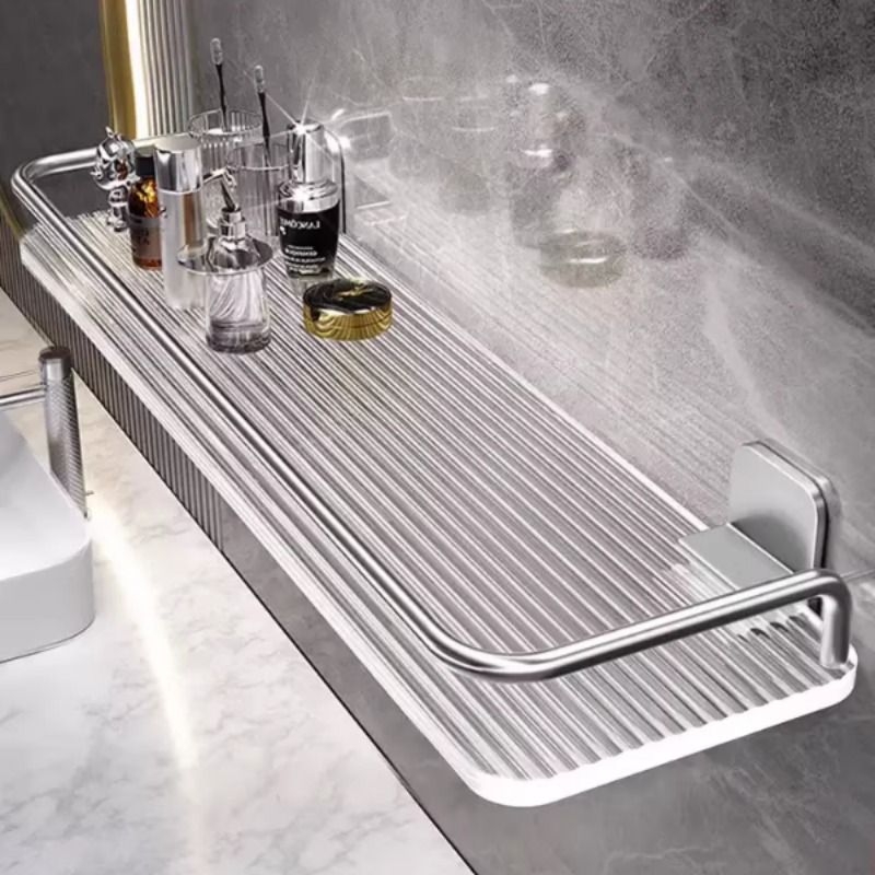 亚克力银色浴室卫生间置物架透明壁挂式洗手间洗澡间洗漱台收纳架