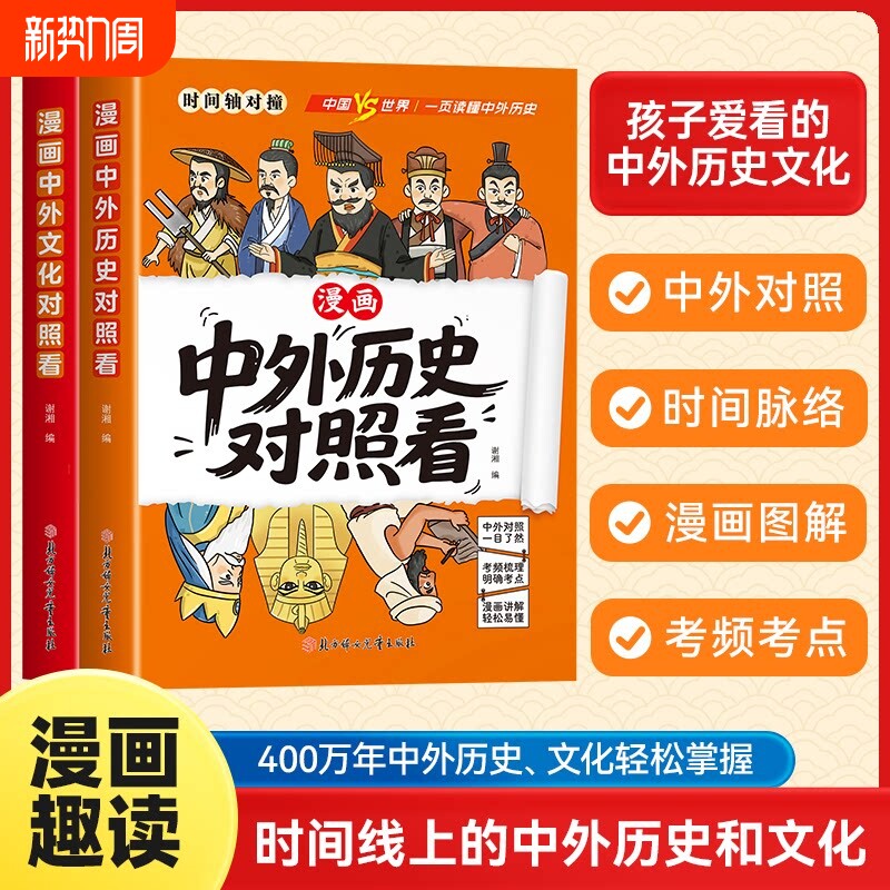 【抖音同款】漫画趣读中外历史对照看孩子爱看的历史科普知识百科速记