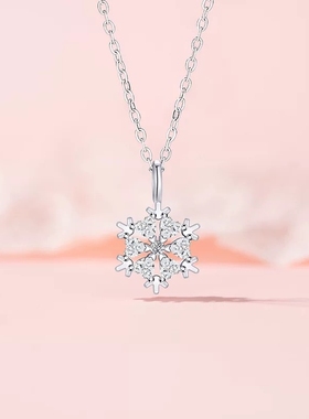 圣诞冬季雪花项链女2025新款精致冷清感小众设计锁骨链送女友礼物