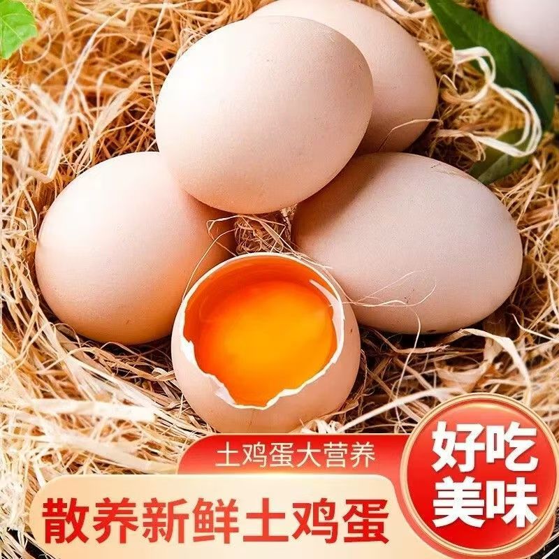 正宗土鸡蛋农家散养鸡蛋柴鸡蛋笨鸡蛋红心月子蛋早餐40-50g多规格