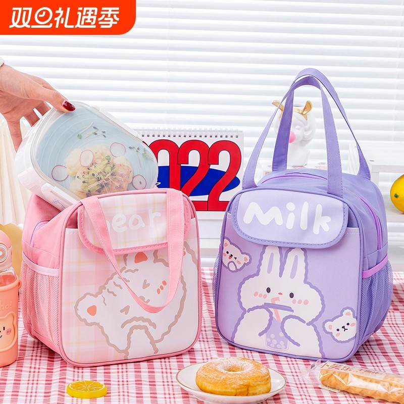 ins野餐包保温袋学生带饭餐包加厚铝膜防油手提便当包耐用大容量