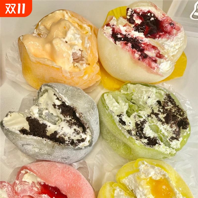 雪媚娘大福甜点 日式麻薯冰淇淋与芒果奥巧糯米餈 独立包装蛋糕