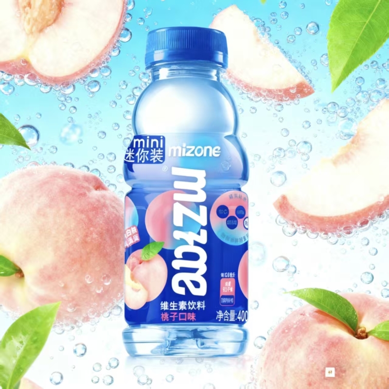 mizone青柠口味400ml*6瓶迷你小瓶维生素饮料补充维C补水柠檬白桃