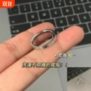 钛钢戒指女男轻奢时尚 气质简约设计感食指不掉色指环太钢素圈