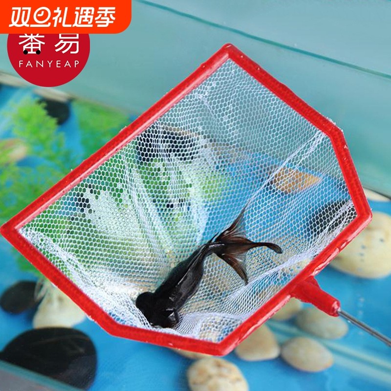 渔捞/小AE1sn0-鱼缸网捞观赏鱼户外便携网兜密捞鱼儿童手抄