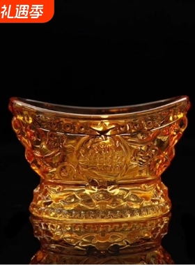 水晶聚宝盆摆件彩色黄色