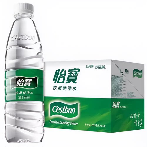 怡宝中瓶饮用水555ml 24瓶纸箱装 办公酒店会议 广东包邮