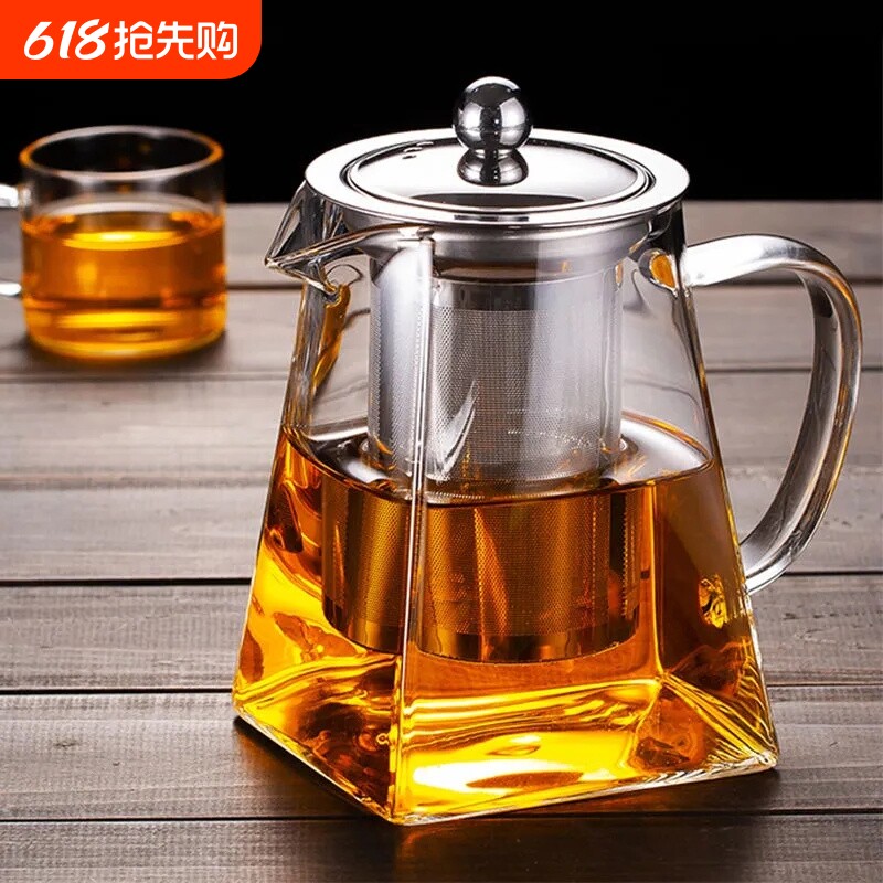 玻璃茶壶公道杯一体家用耐高温过滤泡茶壶加厚花茶壶煮泡两用茶具