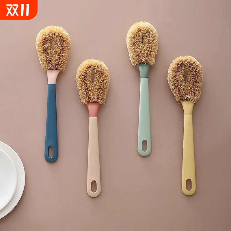 天然椰棕长柄刷锅神器厨房专用不伤锅洗锅刷家用洗碗刷去污清洁刷