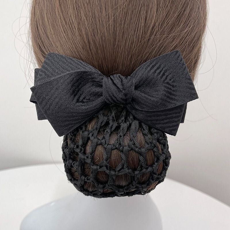 职业头花网兜护士银行酒店空姐服务员工作上班饰品发网蝴蝶结耐用