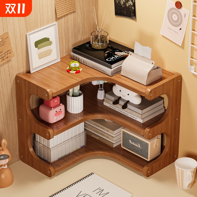 书架桌面置物架简易多层转角