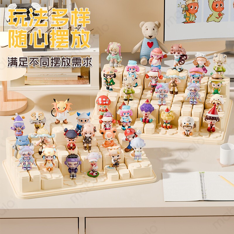 手办盲盒收纳盒labubu展示盒模块配件底座展示柜桌面娃娃积木摆放图片