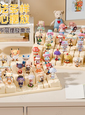 手办盲盒收纳盒labubu展示盒模块配件底座展示柜桌面娃娃积木摆放