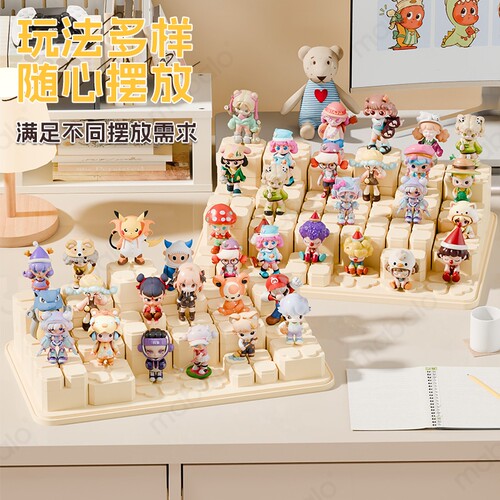 手办盲盒收纳盒labubu展示盒模块配件底座展示柜桌面娃娃积木摆放