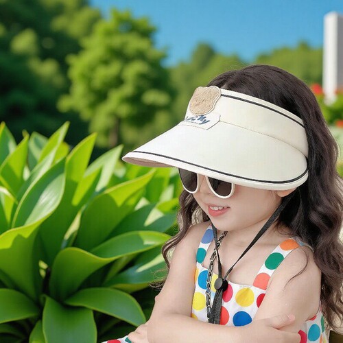 新人儿童遮阳帽空顶女童春夏季太阳帽户外防晒帽帽子遮阳帽