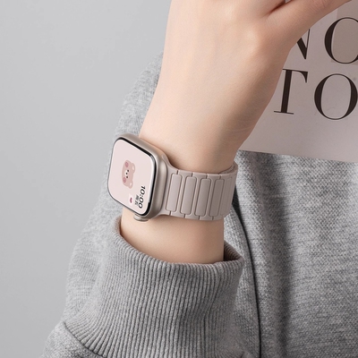 张倩仪同款适用S11苹果S9手表iwatch10表带applewatch9磁吸硅胶S8腕带Ultra女款SE运动8男S7高级新款夏季