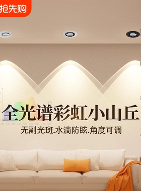 彩虹小山丘射灯嵌入式客厅2026新款led家用超薄洗墙灯75开孔筒灯