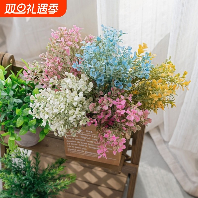 INS风幸运四叶草仿真花家居装饰婚庆手捧花植物墙假花MW7377