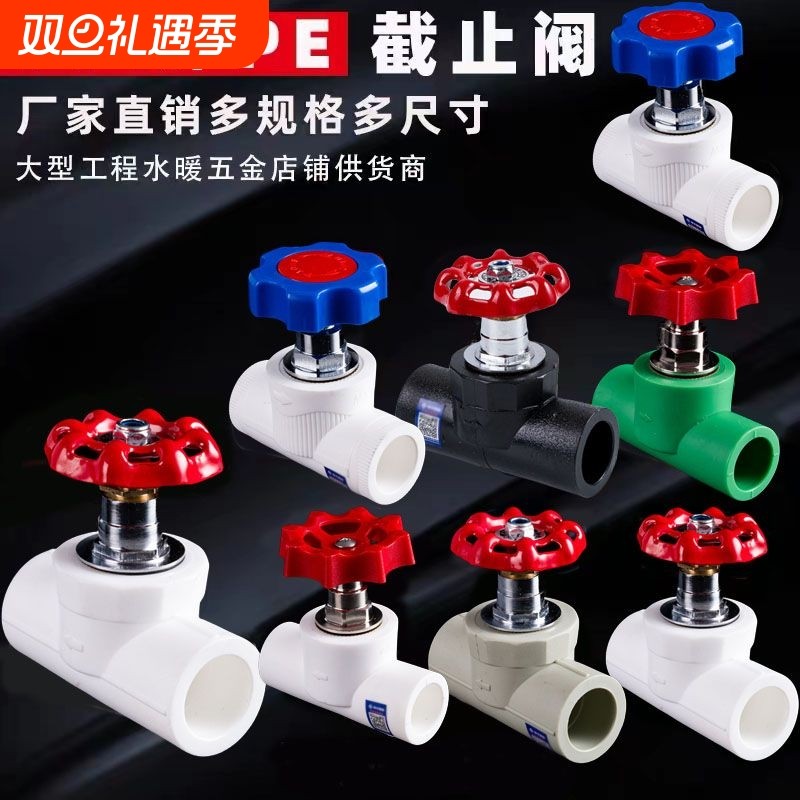 PPR升降式截止阀4分20水管阀门6分25闸阀40开关配件1寸32卡簧50