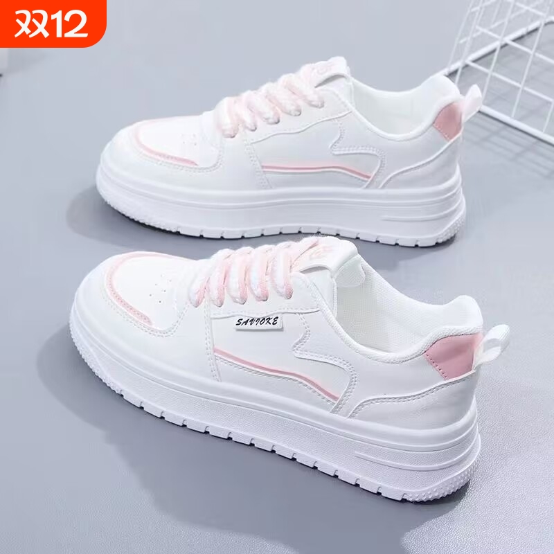 品牌断码小白鞋女2025春秋新款厚底增高女鞋百搭ins潮透气休闲运