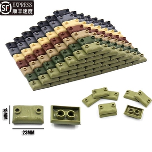 兼容乐高小颗粒积木沙包打仗掩体堡垒战壕二战军事人仔场景阵地