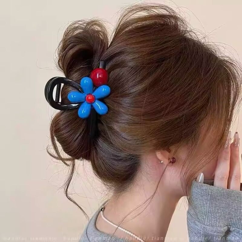 适合发量少的夹子抓夹饱满后脑勺鲨鱼夹高级感半扎发夹头饰发卡女