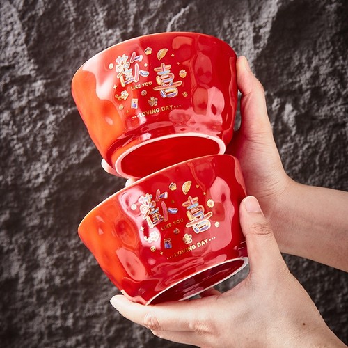 喜庆陶瓷餐具套装4碗勺筷伴手礼