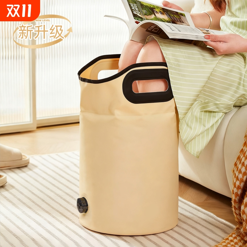 可折叠泡脚桶过小腿保温洗脚桶女士足浴桶高深桶泡脚袋便携式排水