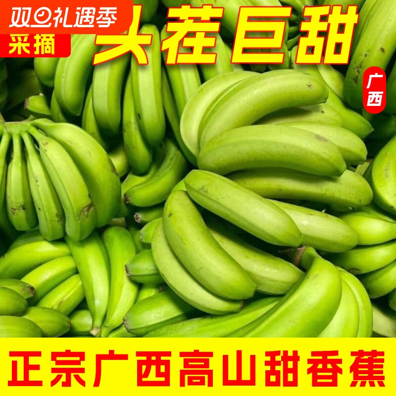 广西高山香蕉自然熟山地水果现摘现发绿皮新鲜香甜软糯现摘现发