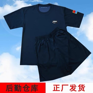 飞行员体能训练服短袖上衣T恤短裤套装速干透气男圆领衫夏体能服
