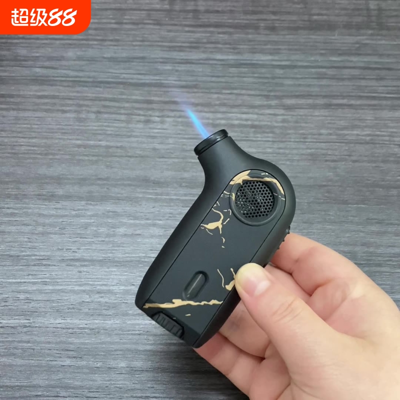 充气打火机小喷枪雪茄户外烧烤点火工具防风透明仓金属纯铜家用